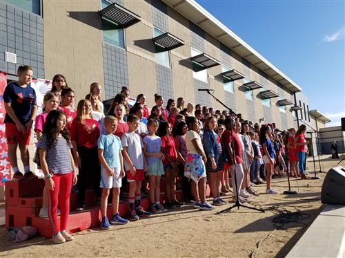 students in an outdoor chior