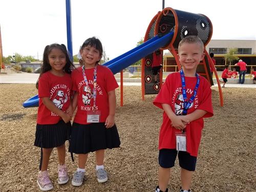 students in the Mountain View uniform