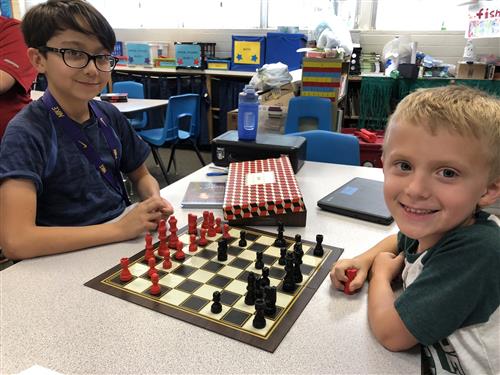 students play chess