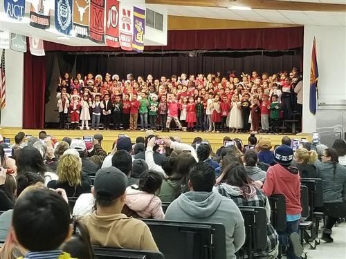 families watch the winter concert